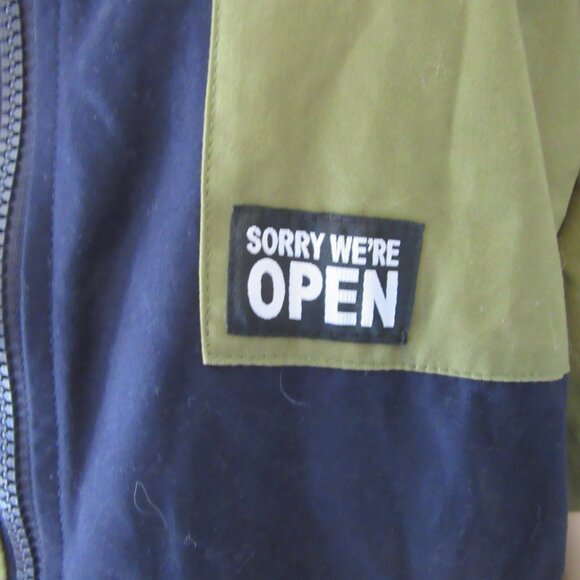 LAZY OAF Full Zip Small & Large Pockets Sorry We're Open XXL Cotton Dress - Picture 2 of 5